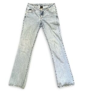 FUBU Y2K Low Rise Bootcut Jeans Women's Size 5/6 Acid Wash Denim 90s Fashion‎